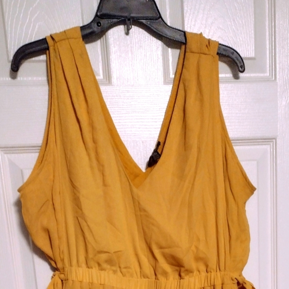 Mustard Yellow Handkerchief Hem Dress